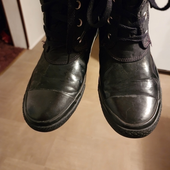 Converse All Star Lace Up Black Boots Womens Size 9.5 - Picture 5 of 11